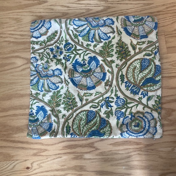 Pottery Barn Accents Pottery Barn Blue Floral Pillow Cover 8 Inches
